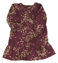 Fialové manšestrové šaty s listy GAP