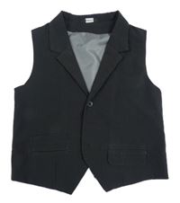 Černá pruhovaná společenská vesta George