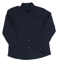 Tmavomodrá vzorovaná košeľa WE