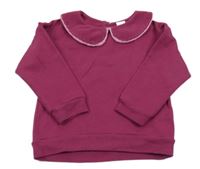 Vínová mikina s golierikom