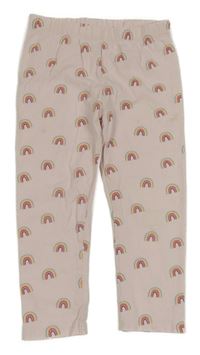 Svetloružové legíny s duhami Topolino