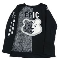 Černo-melírovaná mikina s Pudseym George