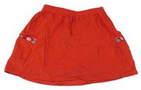 Červená menšestrová sukňa s kvietkami Sergent major