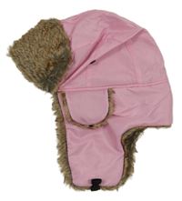 Světlerůžovo-béžová šusťáková beranice s kožíškem 