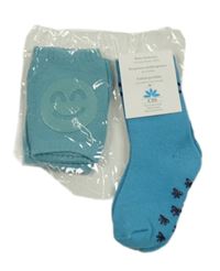 Nové - 2set - modré ponožky + zelené návleky na lezení 