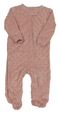 Růžový minky overal 