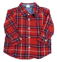 Červeno-tmavomodrá kostkovaná košile GAP