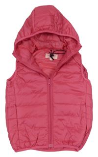 Růžová šusťáková zateplená vesta s kapucí Board Angels