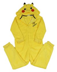 Žlutá chlupatá kombinéza s kapucí - Pikachu