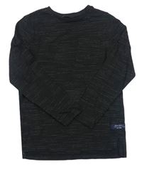 Černo-šedé melírované triko s kapsou George 