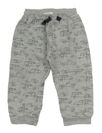 Šedé melírované tepláky s auty Topolino