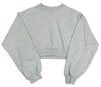 Sivá melírovaná crop mikina H&M