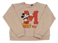 Broskvová crop mikina s Mickeym Primark