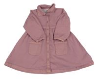 Růžové propínací riflové šaty Next