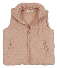 Svetloružová šušťáková prešívaná zateplená vesta H&M