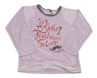 Lila plyšová mikina s nápisom