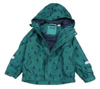 Tmavozelená šušťáková jarná bunda s kapičkami a kapucňou Lily & Dan