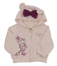 Světlerůžová propínací mikina s Minnií a kapucí Primark
