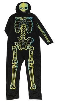 Kostým - Černá kombinéza s koslivcem a kapucí 