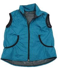 Modrozelená šušťáková vesta