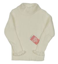 Nové - Smotanový rebrovaný sveter s rolákom Little Loud