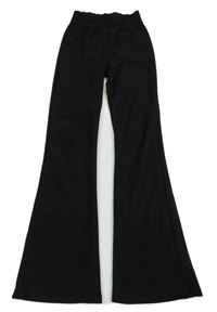 Čierne rebrované flare nohavice Primark