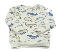 Biela mikina so žralokmi Topolino