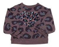 Fialová oversize mikina so vzorom a flitrami Next