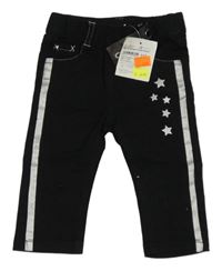 Nové - Černé teplákové rifle s hvězdičkami s pruhy Creeks 