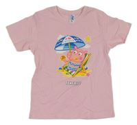 Svetloružové tričko s prasátkem