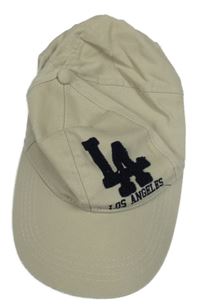 Béžová plátěná kšiltovka s výšivkou 