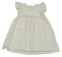 Biele krepové šaty s madeirou C&A