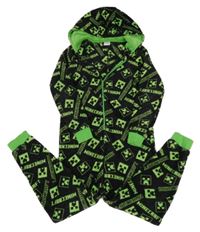 Černo-zelená chlupatá kombinéza s kapucí - Minecraft Matalan