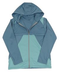 Světlemodro-modrá sportovní funkční propínací mikina s kapucí Primark 