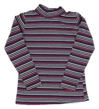 Barevné pruhované triko s rolákem 