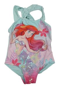 Pomněnkové jednodílné plavky s Ariel Disney