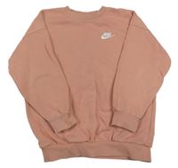 Starorůžová oversize mikina s logem Nike