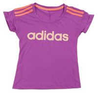 Fialovorůžové funkční sportovní tričko s logem Adidas