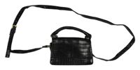 Černá vzorovaná koženková crossbody kabelka Primark