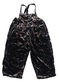 Čierno-farebné kvietkovane zamatové na traké nohavice Next