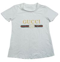 Smotanové športové tričko s logom Gucci