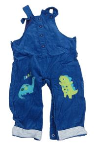 Petrolejové manšestrové laclové kalhoty s dinosaury Mothercare