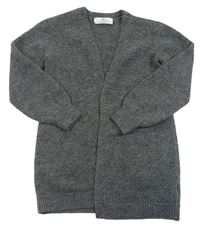Tmavosivý melírovaný vlnený cardigan H&M
