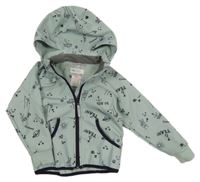 Světlešedá softshellová bunda s obrázky a odepínací kapucí H&M
