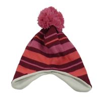 Nové - vínovo-ružovo-korálová pletená čapica s brmbolcom zn. amazon essentials