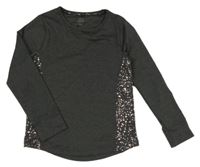 Tmavosivé melírované thermo tričko so skvrnkami John Lewis