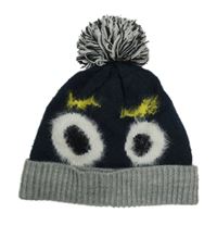 Tmavomodro-sivá čapica s očima a brmbolcom F&F