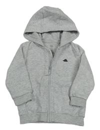 Svetlosivá melírovaná prepínaci mikina s dinosaurom a kapucňou F&F