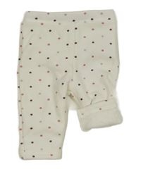 Smetanové puntíkaté teplákové zateplené legíny Ergee