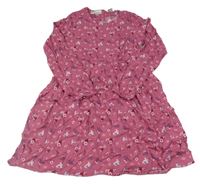 Světlevínové šaty s kytičkami POCOPIANO